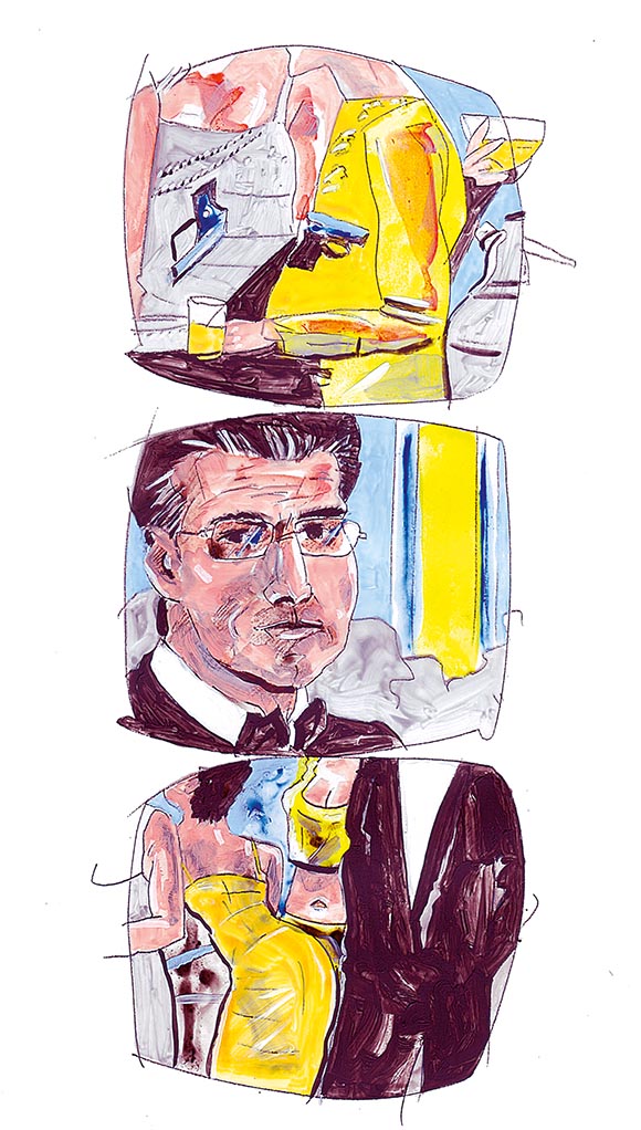 Durch den Vorhang der Leute